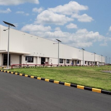 Industrial solar lighting poles