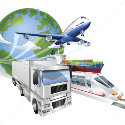 949419 stock photo global logistics concept airplane truck train ship